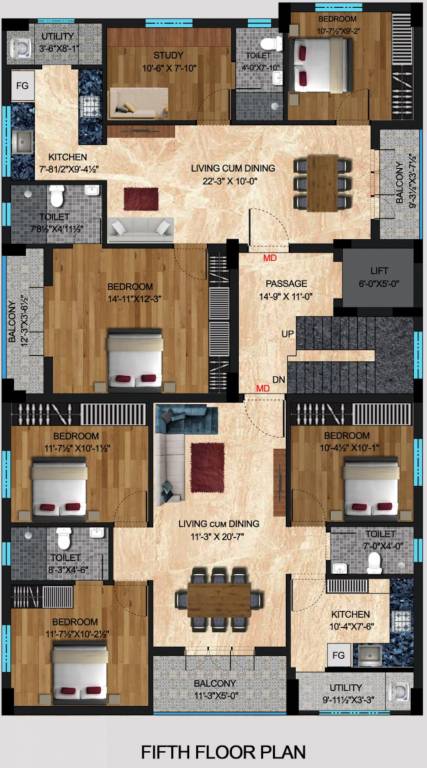  ramans thirumala Ramans Thirumala Cluster Plan from 1st to 5th Floor