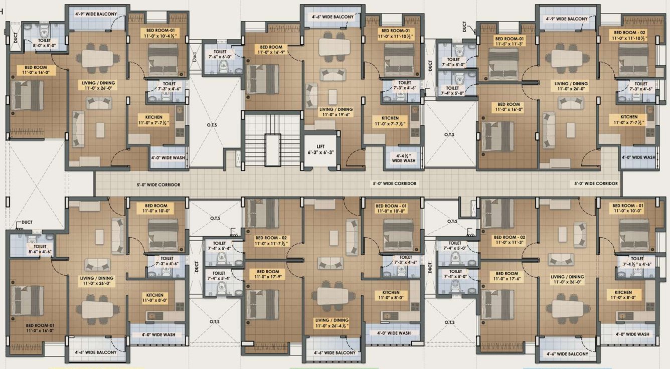  oak park Block D Cluster Plan from 1st to 2nd Floor