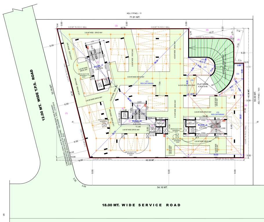  united amaltas Block A,B,C Cluster Plan For Basement Two
