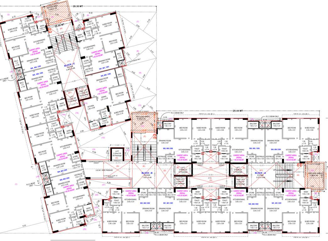  united amaltas Block A Cluster Plan From 5th, 8th To 12th Floor