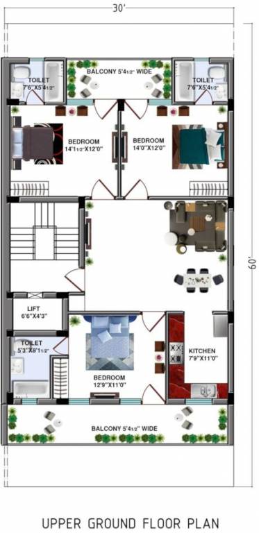 floors Cluster Plan for ground Floor