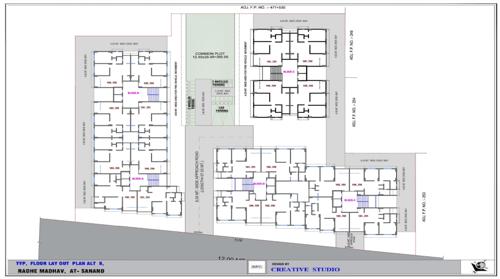  radhe-madhav Block A, Block B, Block C And Block D, Block E Cluster Plan from 1st to 7th Floor