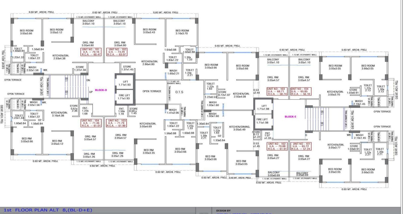  radhe madhav Block D  And Block E Cluster Plan for 1st Floor