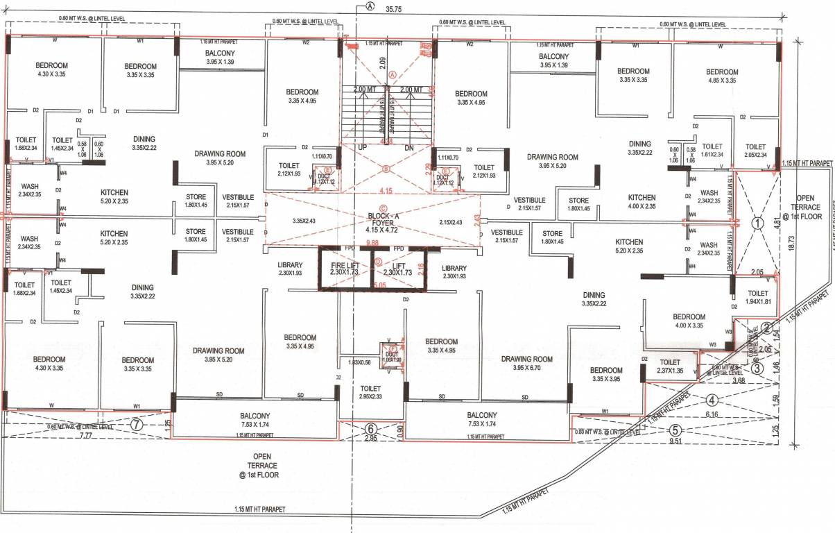  sankalp parkview Block A Cluster Plan From 1st To 9th Floor