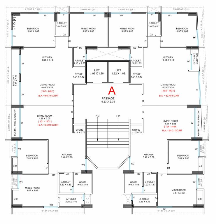  palace Block A Cluster Plan for Typical Floor