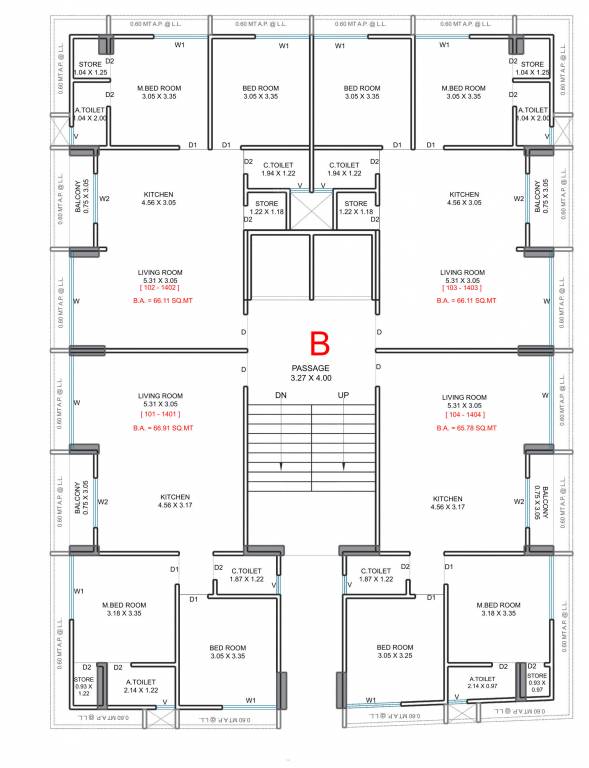  palace Block B Cluster Plan for Typical Floor