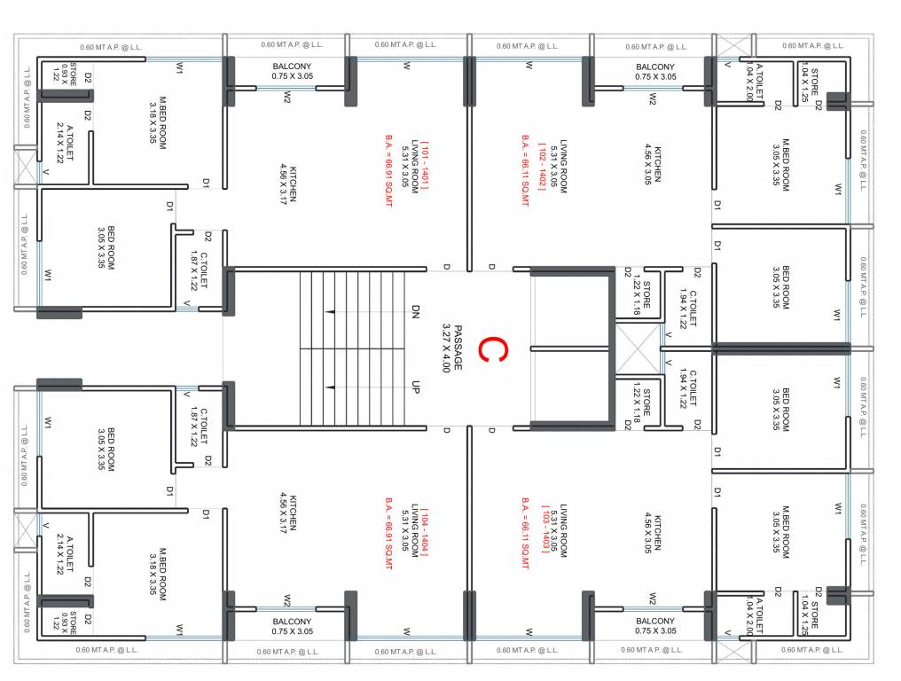  palace Block C Cluster Plan for Typical Floor