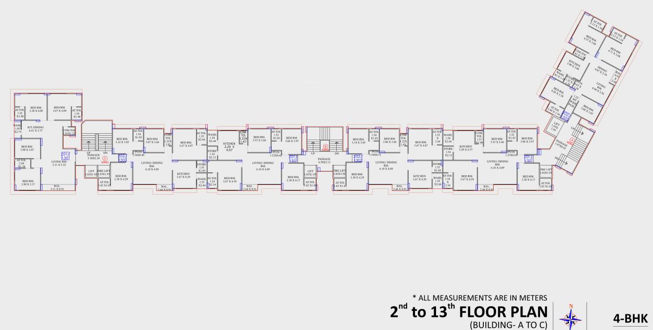  viona Block A To C Cluster Plan from 2nd to 13th Floor