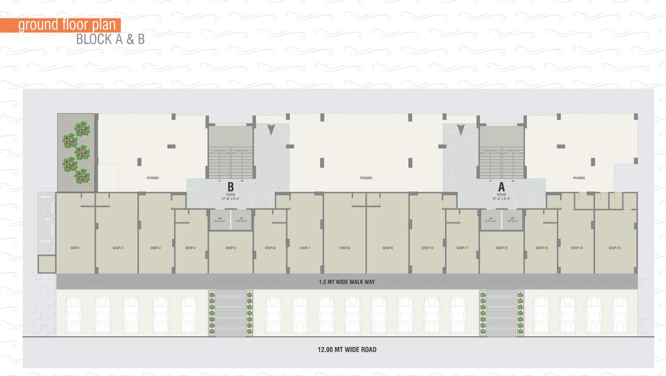  rudra opulence Block A And B Cluster Plan for ground Floor