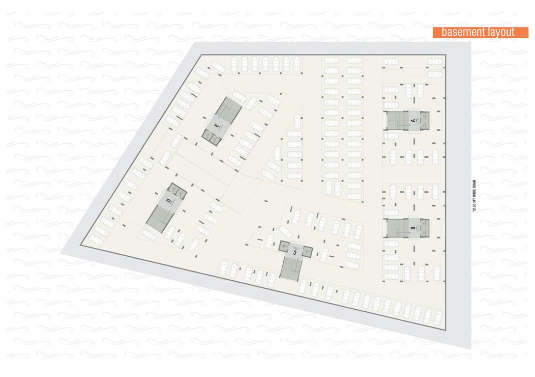  rudra opulence Block A To E Cluster Plan for Basement Floor