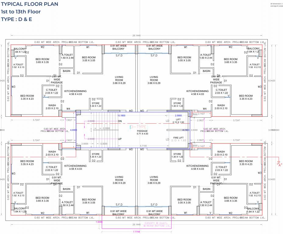 krishna stellar D And E Cluster Plan From 1st To 13th Floor