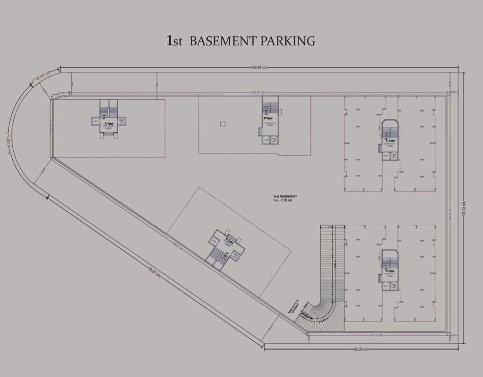  valentina Block A, B, C, D & E Cluster Plan For 1st Basement