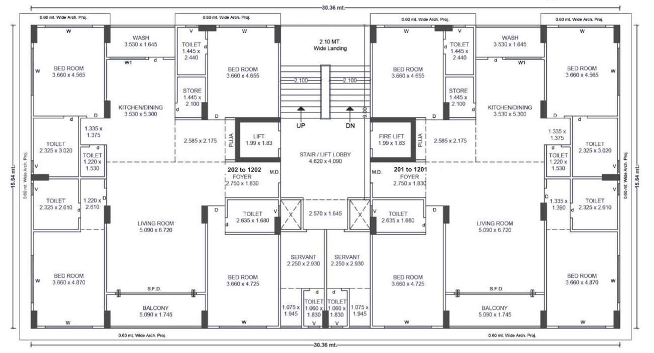 valentina Block A Cluster Plan from 2nd to 12th Floor