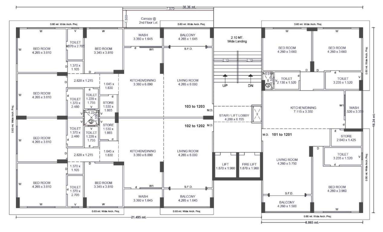  valentina Block B Cluster Plan from 1st to 12th Floor