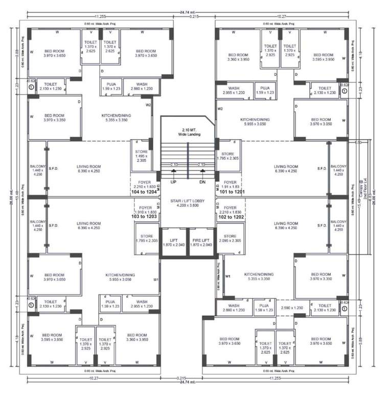  valentina Block C & D Cluster Plan from 1st to 12th Floor