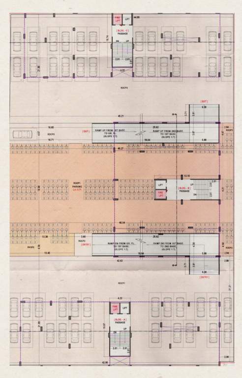 pristine Block A, B & C Cluster Plan For 1st Basement 