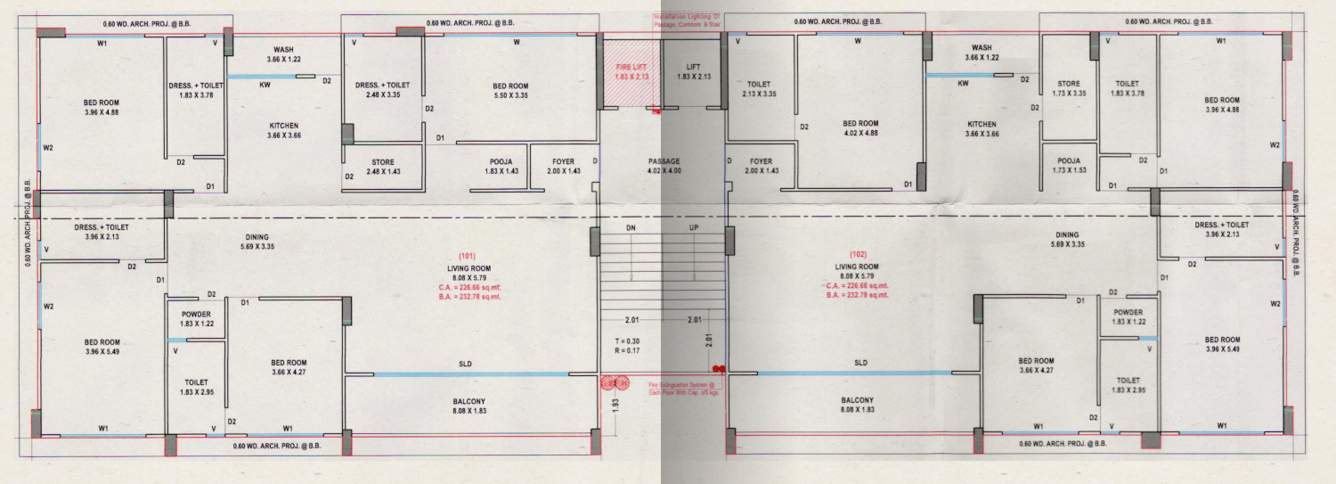  pristine Block A Cluster Plan from 1st to 12th Floor