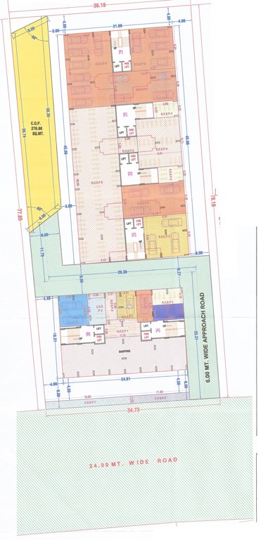  laxmi heights Block A,B,C,D,E,F Cluster Plan For Ground Floor