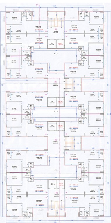 laxmi heights Block C,D,E,F Cluster Plan From 1st To 7th Typical Floor Plan