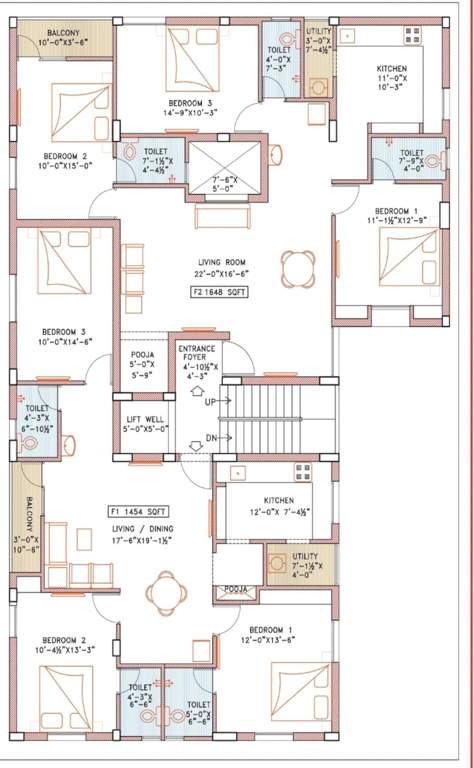  blossom apartment Blossom Apartment Cluster Plan for 1st Floor