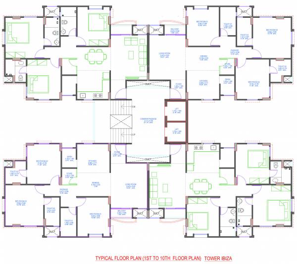  riviera-phase-4 Tower I Typical Cluster Plan