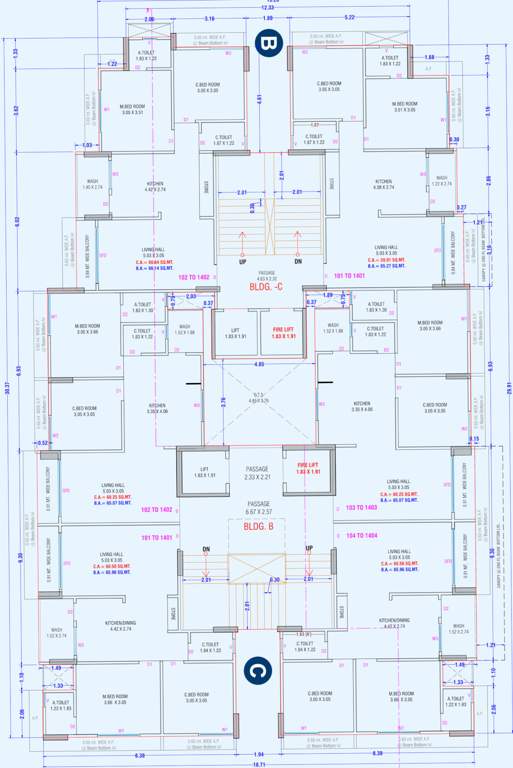  devam heights B And C Typical Cluster Plan