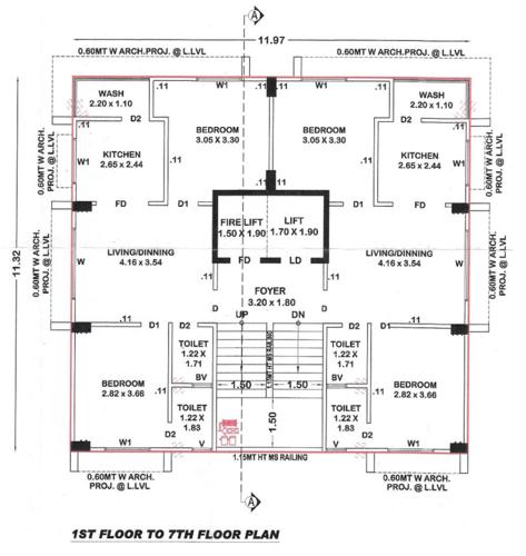  satsang-heights Satsang Heights Cluster Plan from 1st to 7th Floor