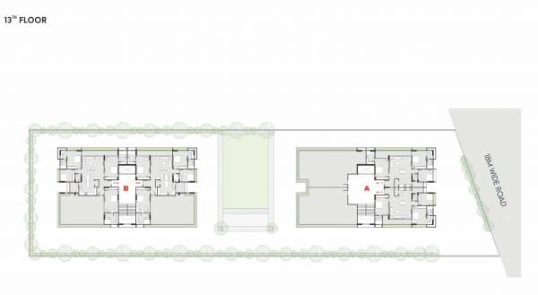  sky Block A And B Cluster Plan for 13th Floor