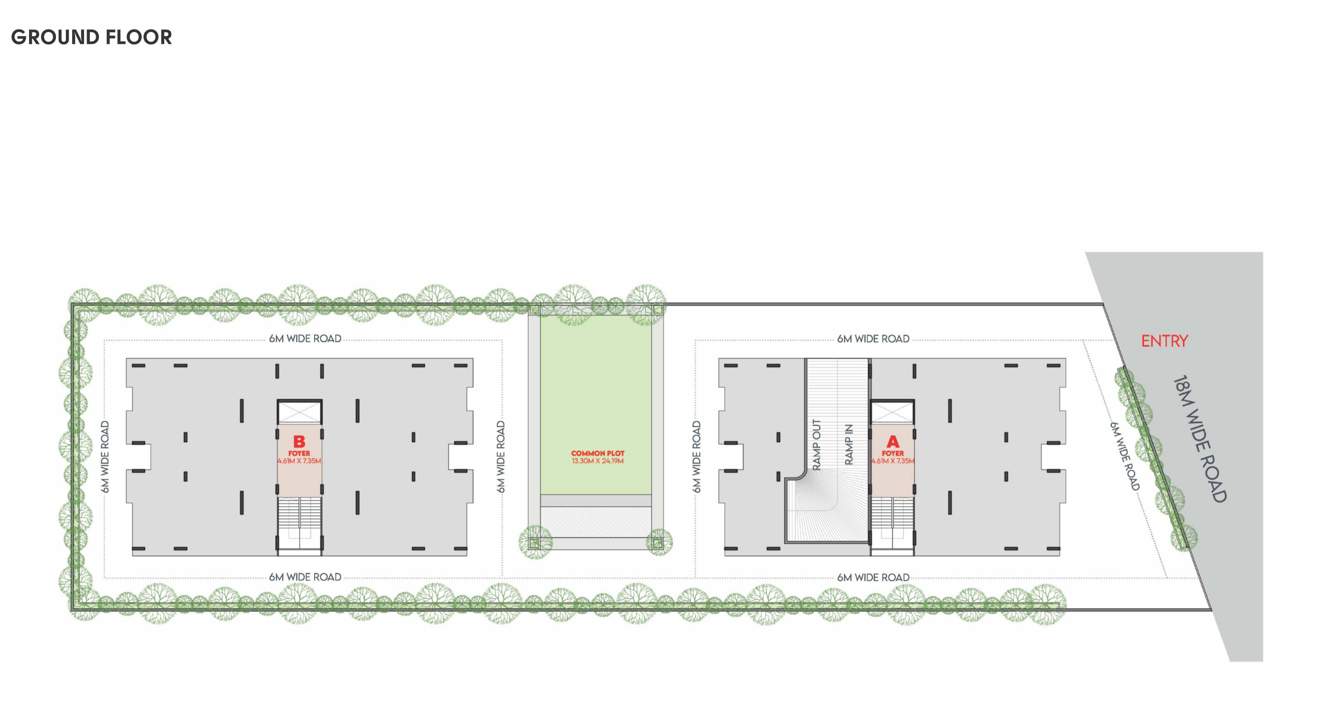  sky Block A And B Cluster Plan for ground Floor