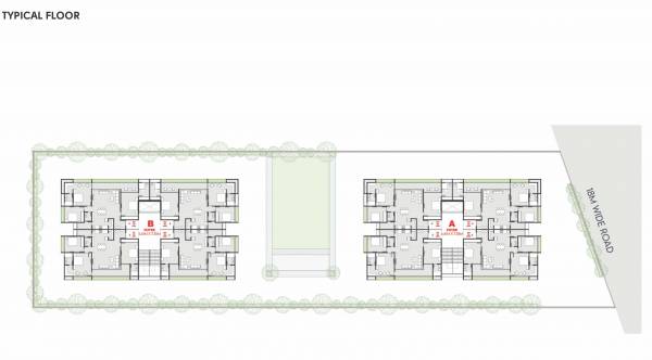  sky Block A And B Cluster Plan for Typical Floor