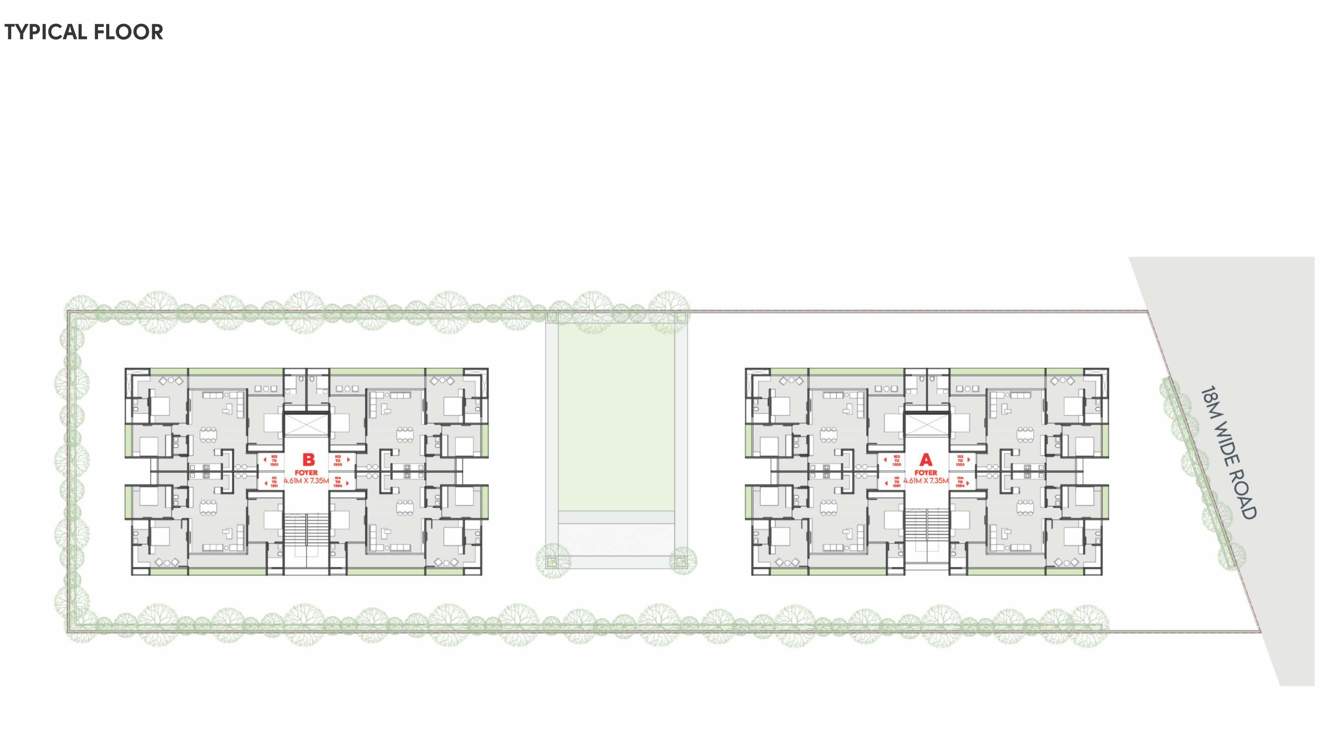  sky Block A And B Cluster Plan for Typical Floor