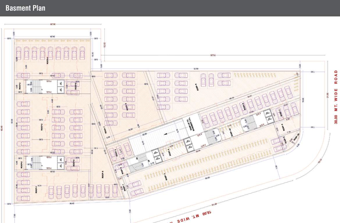  atulya residency Block A TO E Cluster Plan for Basement Floor