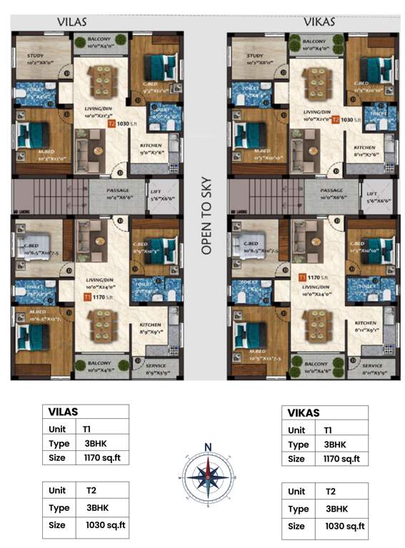  vilas and vikas Vilas And Vikas  Cluster Plan for 2nd Floor