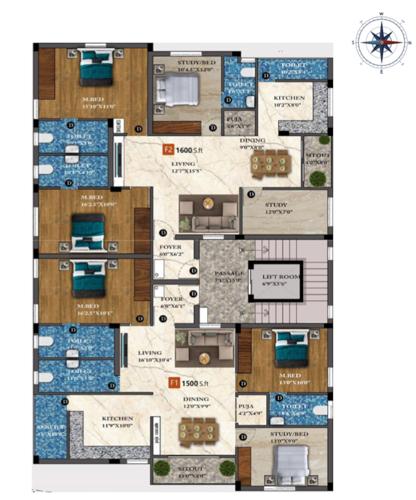  velvet Velvet Cluster Plan for 1st Floor