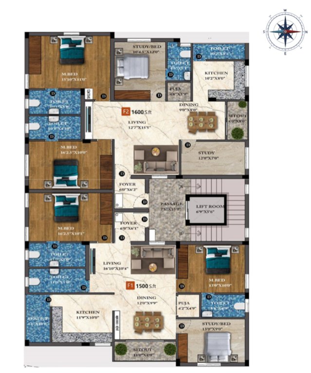  velvet Velvet Cluster Plan for 1st Floor