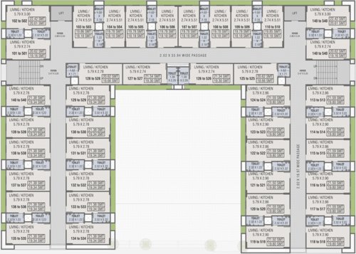  r-k-sandipani-2 Block A Cluster Plan From 1st To 5th Floor Typical