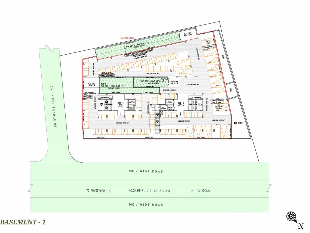  vishwam Block A & B BAsement 1 Floor Cluster Plan
