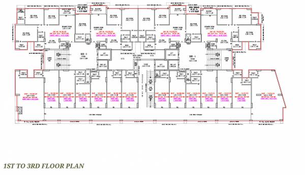  vishwam Block A & B Cluster Plan from 1st to 3rd Floor