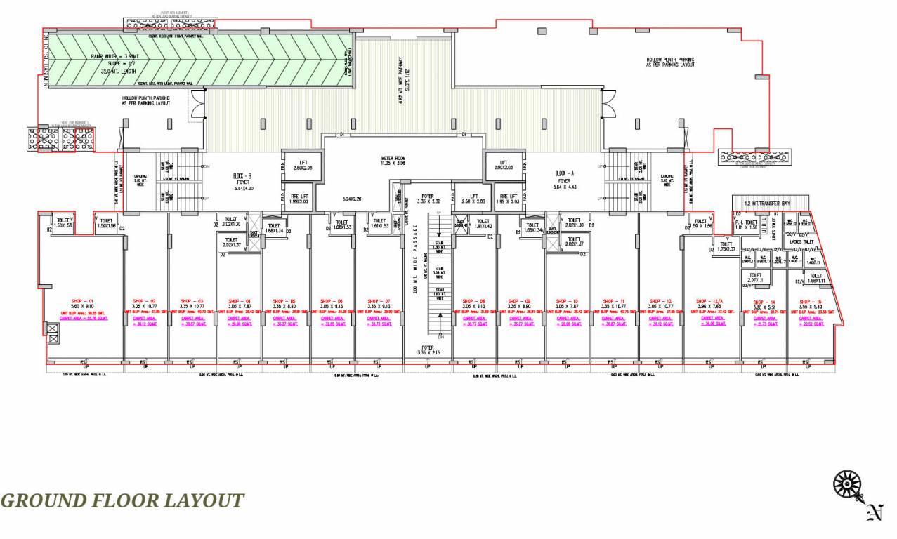  vishwam Block A & B Ground Floor Cluster Plan