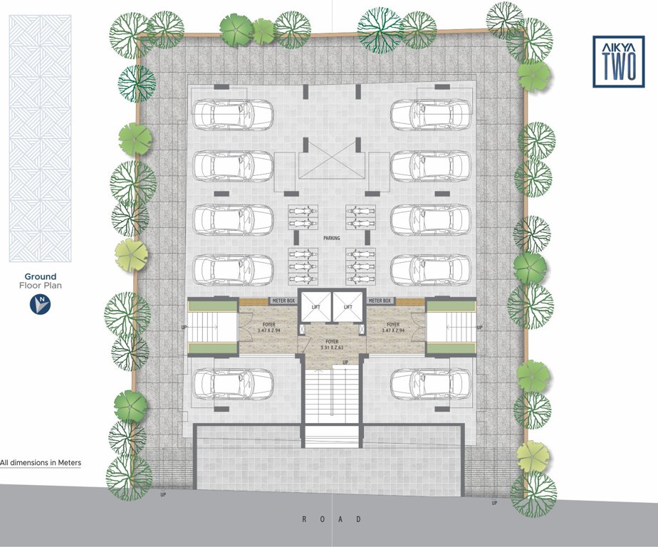 two Aikya Two Cluster Plan For Ground Floor