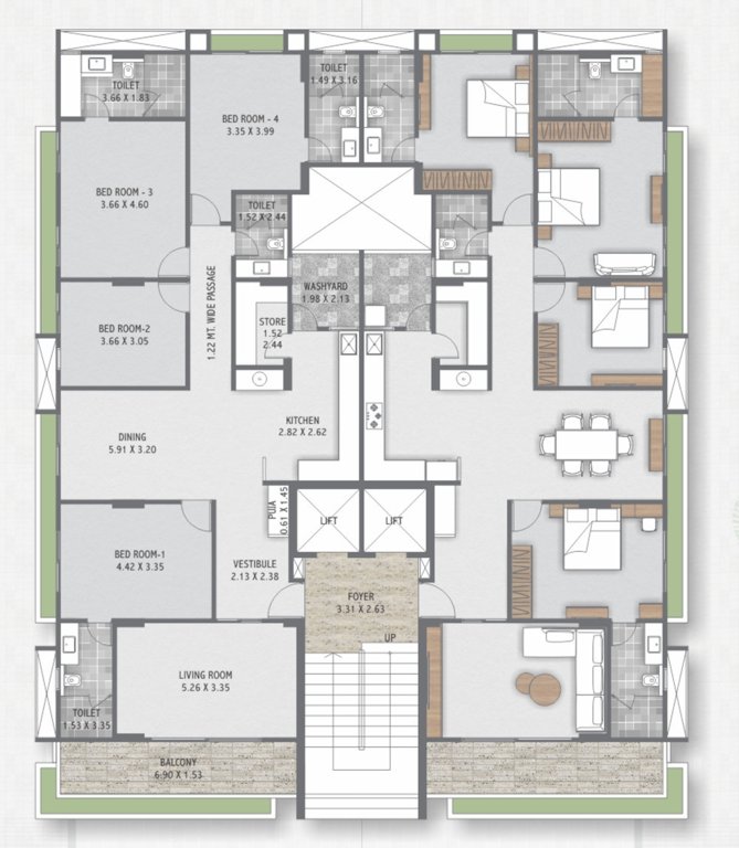  two Aikya Two Cluster Plan from 1st to 5th Floor