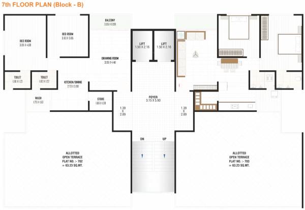  zeon-56 B Cluster Plan For 7th Floor