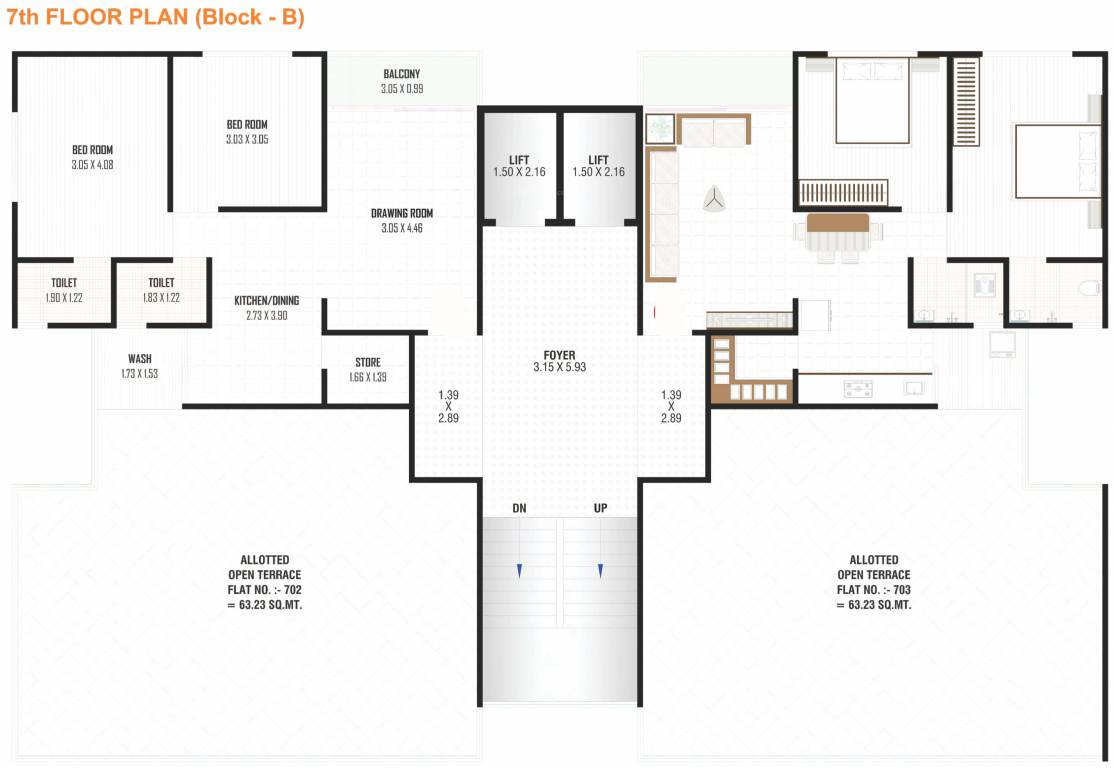  zeon 56 B Cluster Plan For 7th Floor