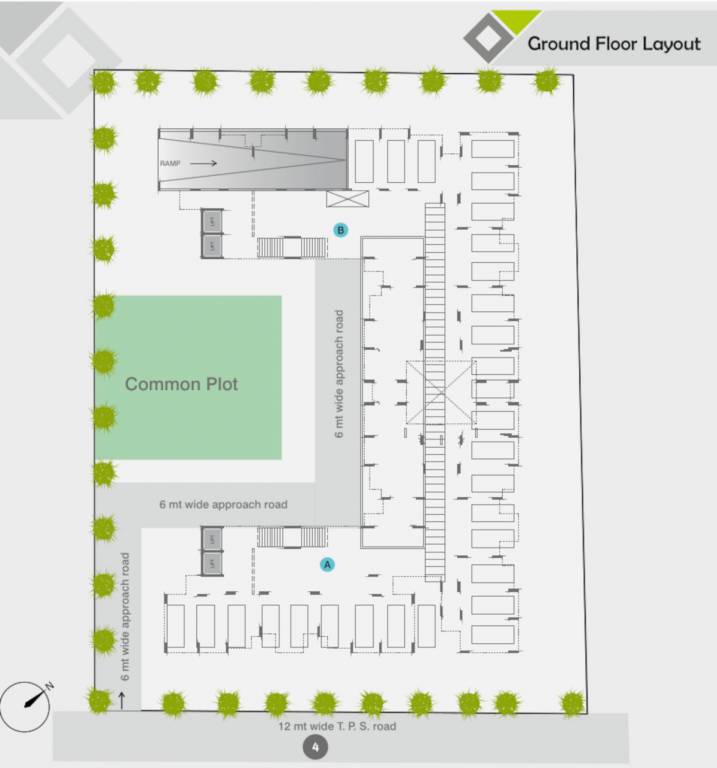  b ethics Block A & B Ground Floor Cluster Plan