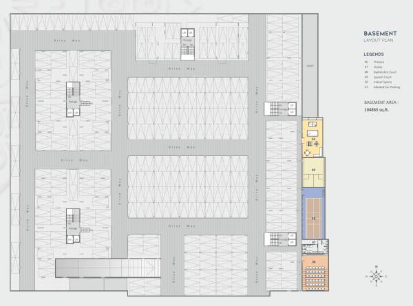  campus Block D1 A, B, C, D & E Cluster Plan For Basement