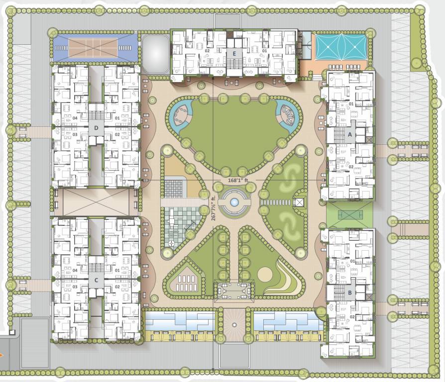 campus Block D1 A, B, C, D & E Cluster Plan from 1st to 14th Floor