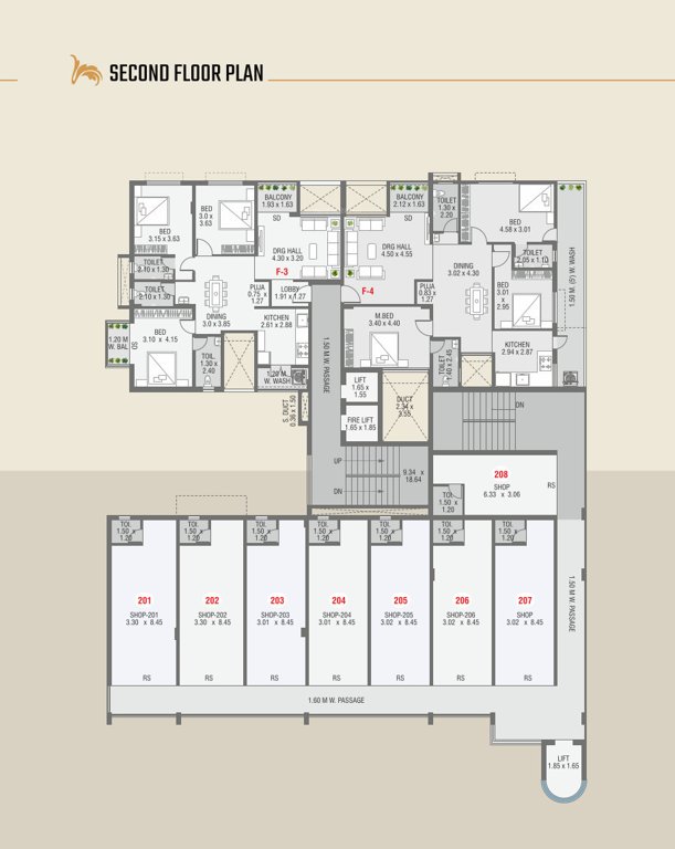  gursahani twin tower Gursahani Twin Tower Cluster Plan for 2nd Floor