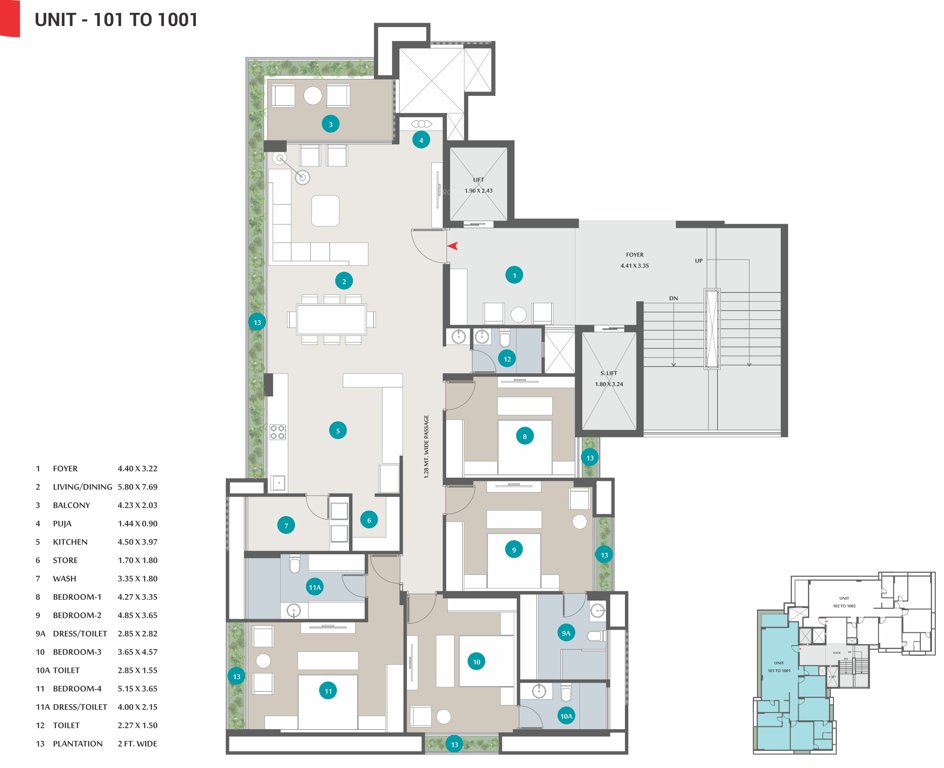  avani amrut Single Cluster Plan From 1st To 10th Floor
