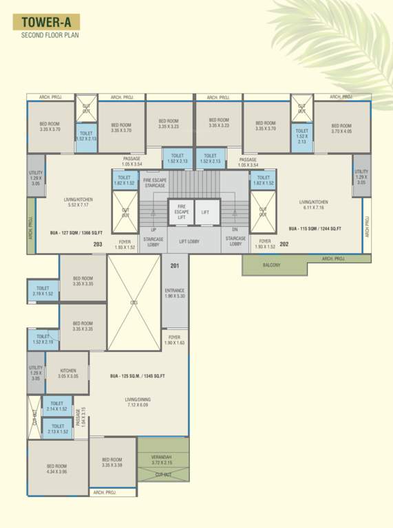  the vista residential Block A Cluster Plan for 2nd Floor
