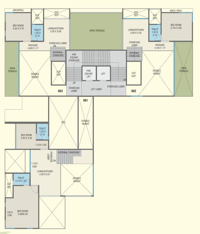  the vista residential Block A Cluster Plan for 9th Floor